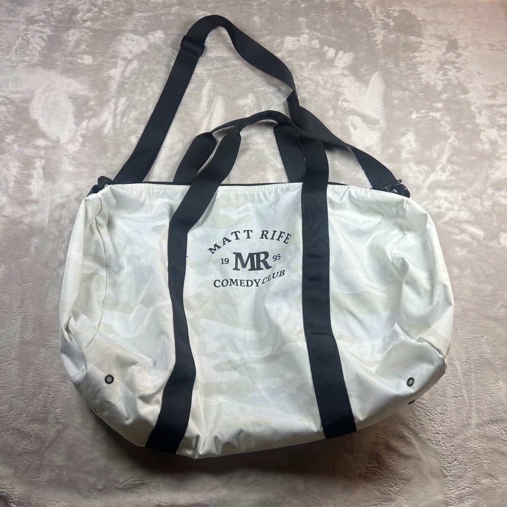 Matt Rife Unisex OS Duffel Bag White Camo MR 95 Comedy Club Merch